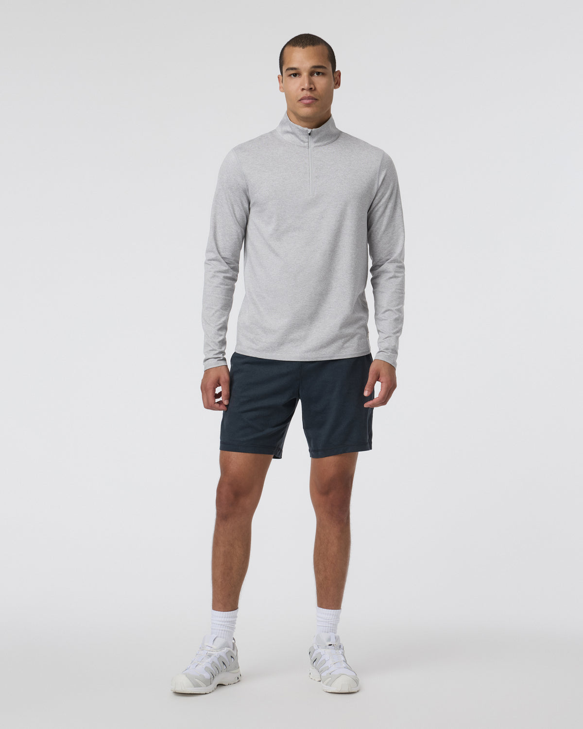 Ponto Half Zip Mock Neck Light Heather Grey | Vuori sale - US 1890