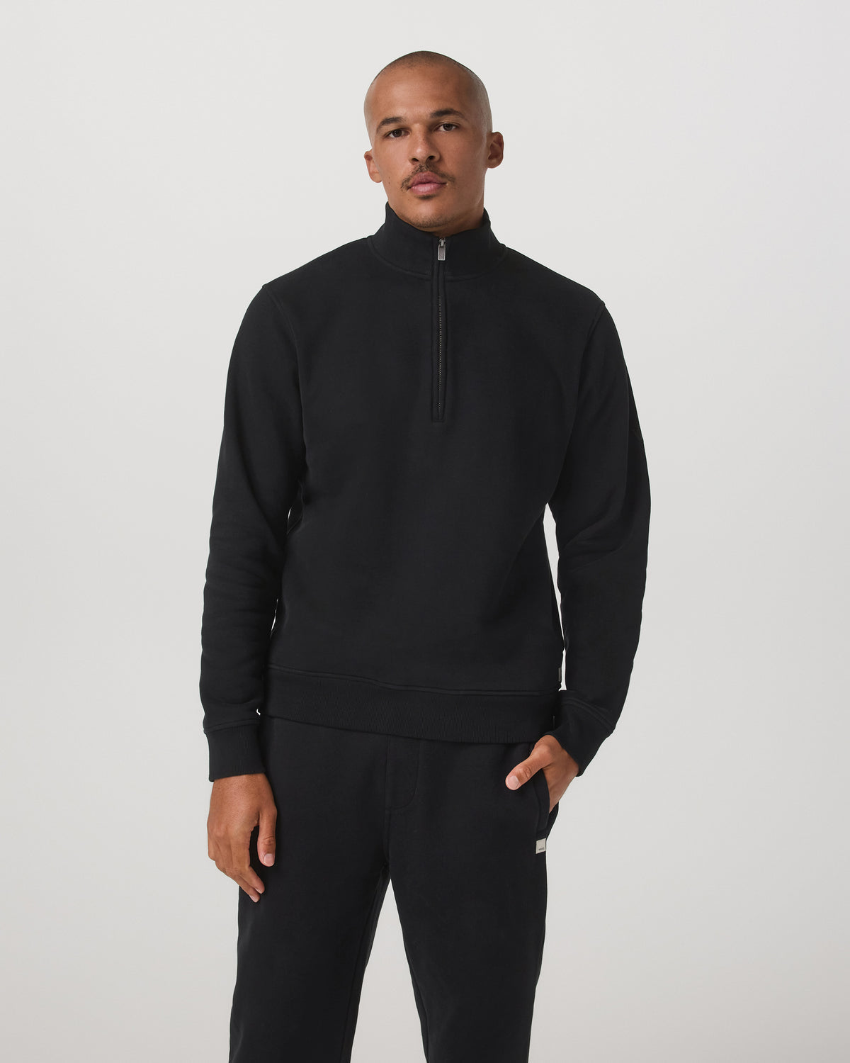 Seaside 1/2 Zip Classic Men's Black Pullover | Vuori discount - US 5095