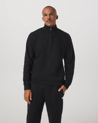 Seaside 1/2 Zip Classic Men's Black Pullover | Vuori discount - US 5095