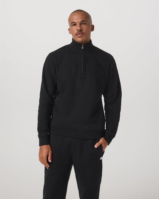 Seaside 1/2 Zip Classic Men's Black Pullover | Vuori discount - US 5095