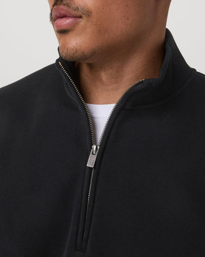 Seaside 1/2 Zip Classic Men's Black Pullover | Vuori discount - US 5095
