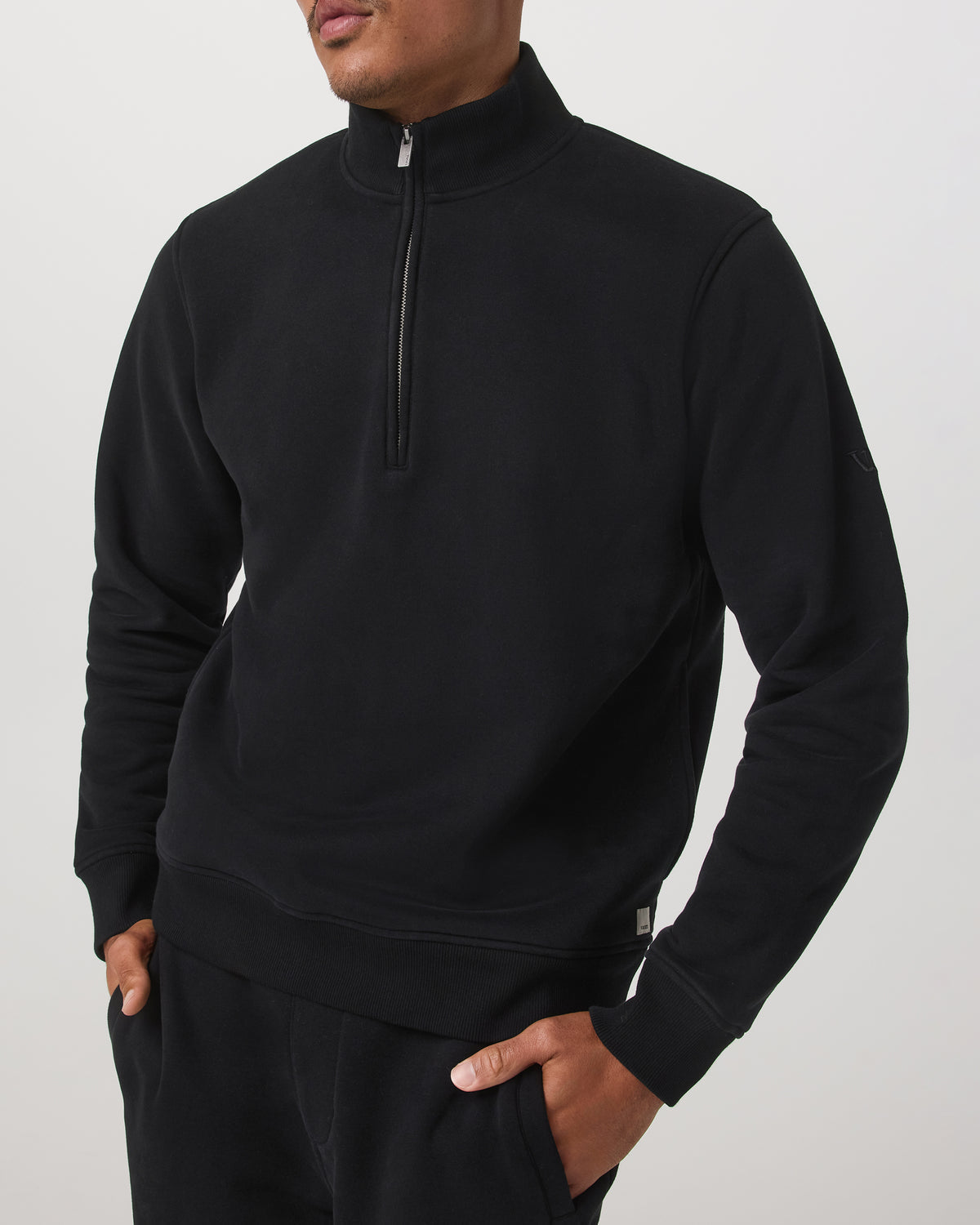 Seaside 1/2 Zip Classic Men's Black Pullover | Vuori discount - US 5095