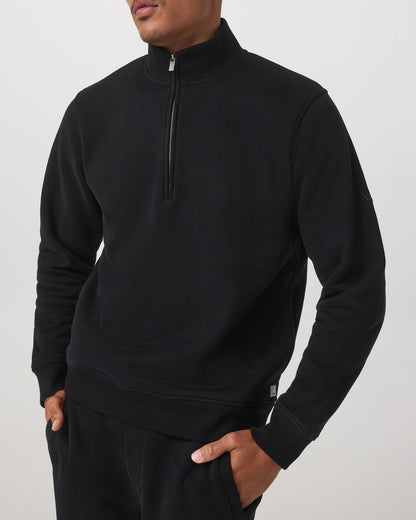 Seaside 1/2 Zip Classic Men's Black Pullover | Vuori discount - US 5095