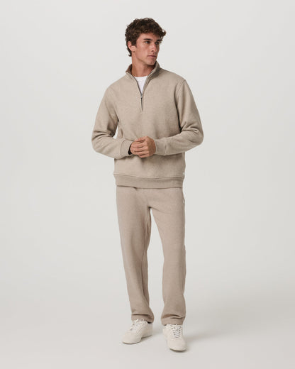 Seaside Half Zip Men's Acorn Heather Fleece Pullover | Vuori shop - US 1483