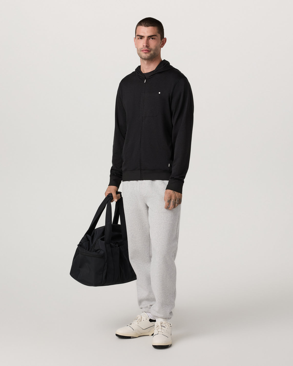 Ponto Full Zip Hoodie Men's Black Heather Hoodie | Vuori for sale - US 2916