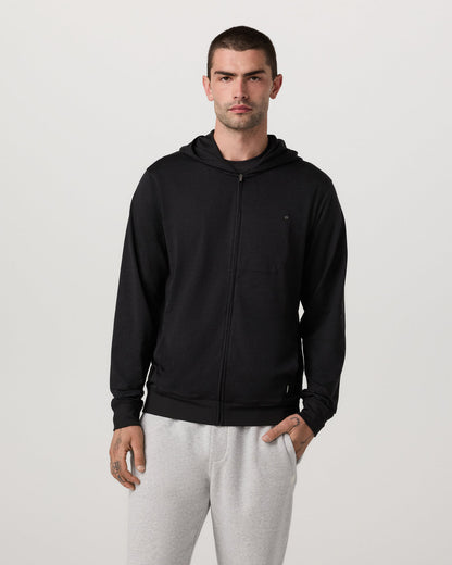 Ponto Full Zip Hoodie Men's Black Heather Hoodie | Vuori for sale - US 2916