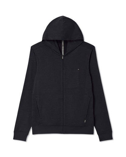 Ponto Full Zip Hoodie Men's Black Heather Hoodie | Vuori for sale - US 2916