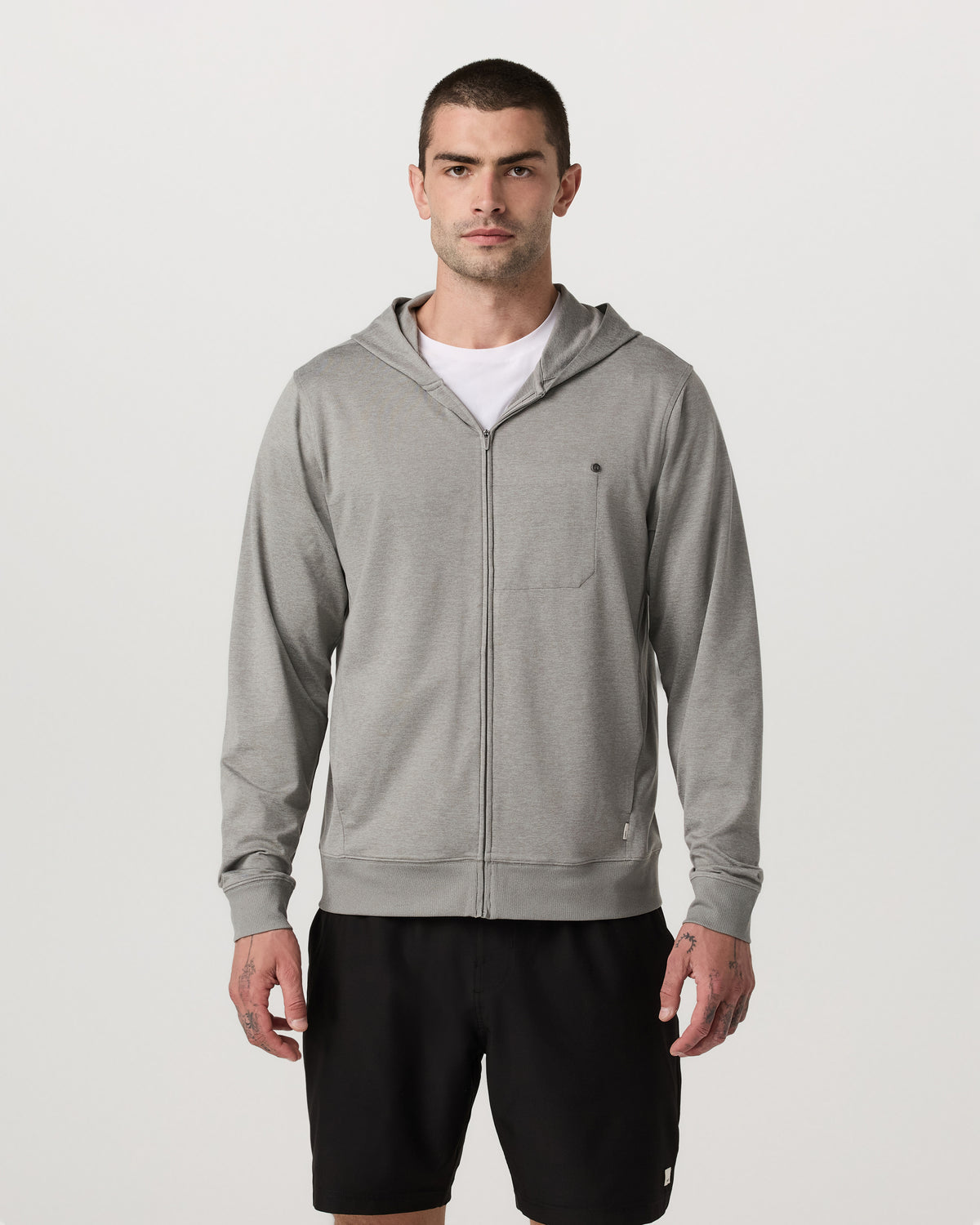 Ponto Full Zip Hoodie Men's Driftwood Heather Hoodie | Vuori outlet - US 6338