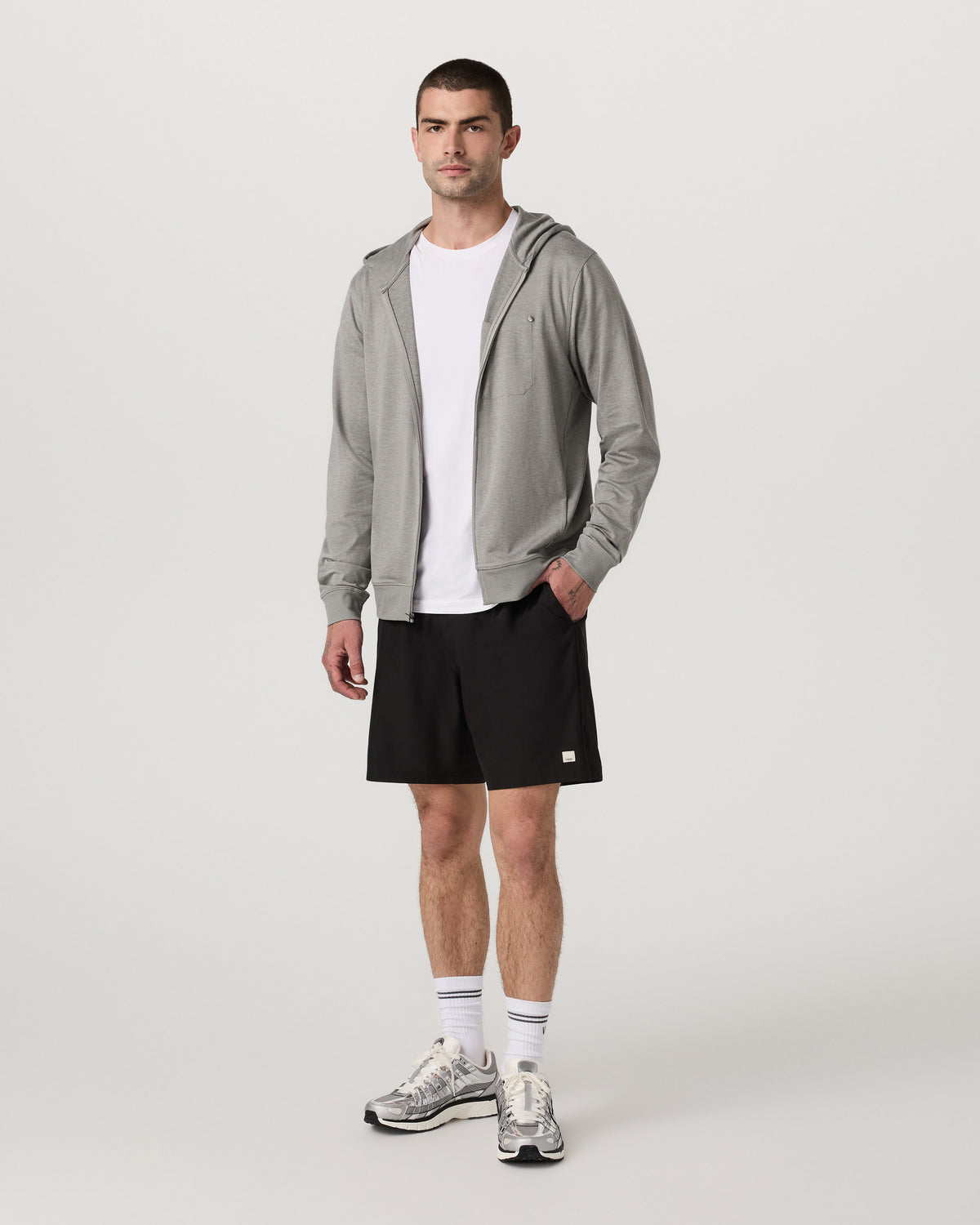 Ponto Full Zip Hoodie Men's Driftwood Heather Hoodie | Vuori outlet - US 6338