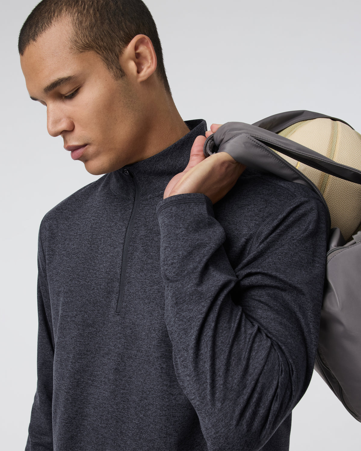 Ponto Half Zip Mock Neck Charcoal Heather | Vuori onsale - US 6648