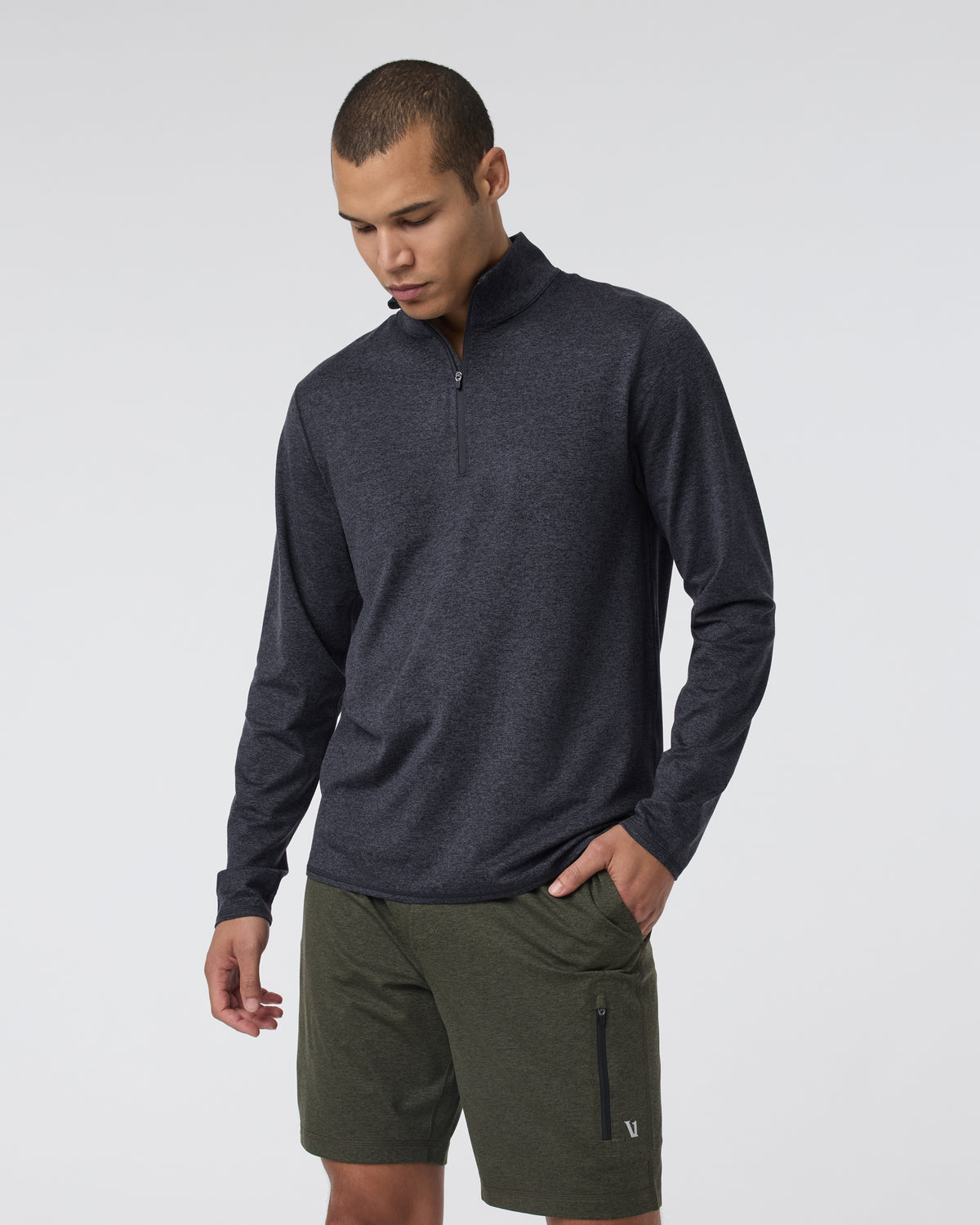 Ponto Half Zip Mock Neck Charcoal Heather | Vuori onsale - US 6648