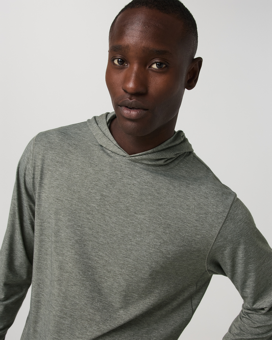 Long Sleeve Everyday Fitness Hoodie River Rock Heather | Vuori online - US 1942