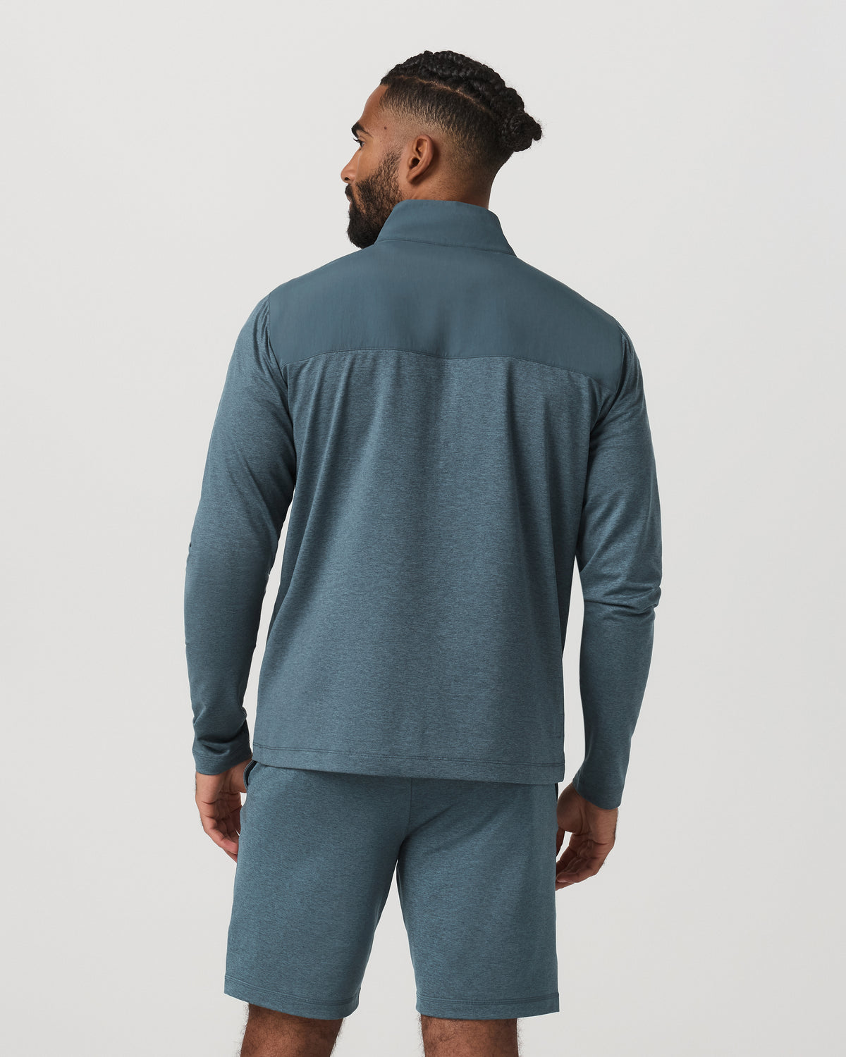 Sunday Element Half Zip Men's Blue Sea Heather Layer | Vuori for sale - US 6398