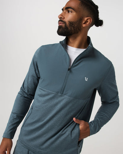 Sunday Element Half Zip Men's Blue Sea Heather Layer | Vuori for sale - US 6398