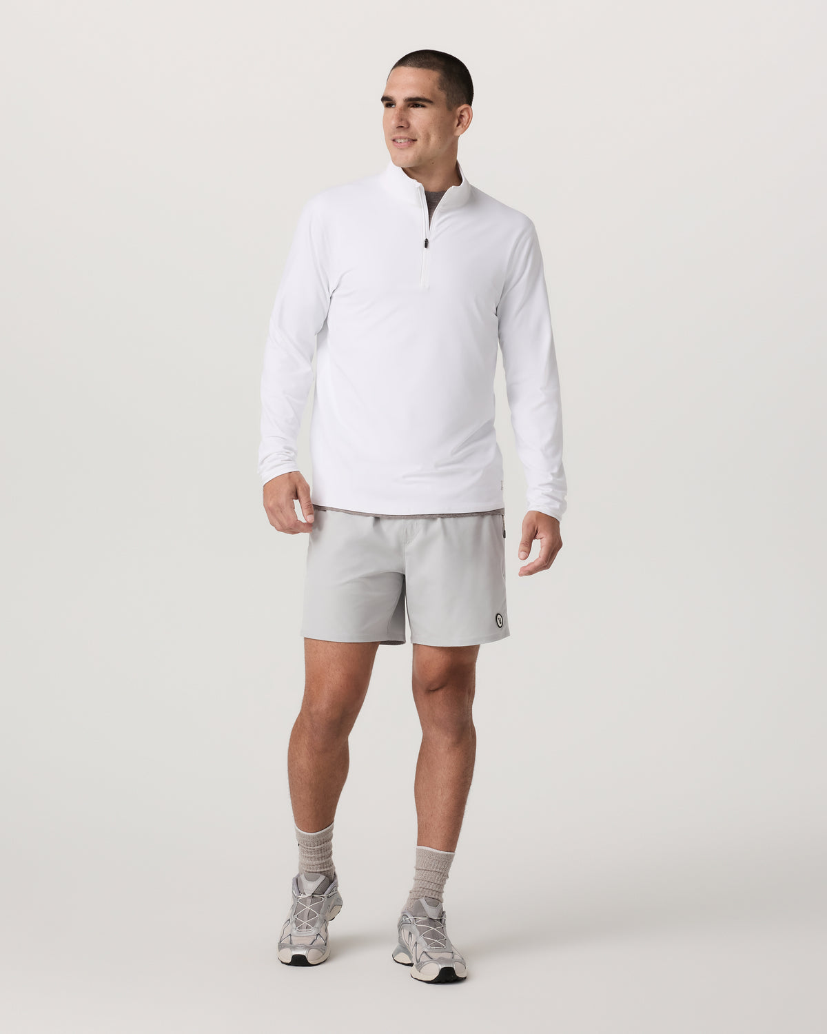 Ponto 1/2 Zip Mock Neck Men's White Mock Neck Top | Vuori online - US 1110