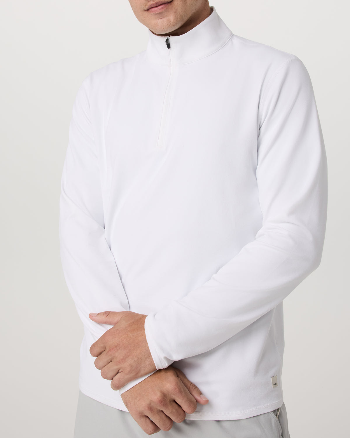 Ponto 1/2 Zip Mock Neck Men's White Mock Neck Top | Vuori online - US 1110