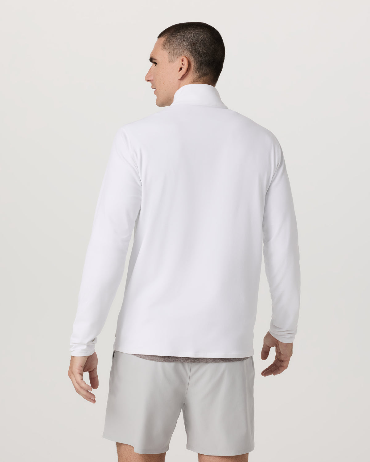 Ponto 1/2 Zip Mock Neck Men's White Mock Neck Top | Vuori online - US 1110