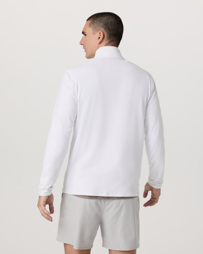 Ponto 1/2 Zip Mock Neck Men's White Mock Neck Top | Vuori online - US 1110