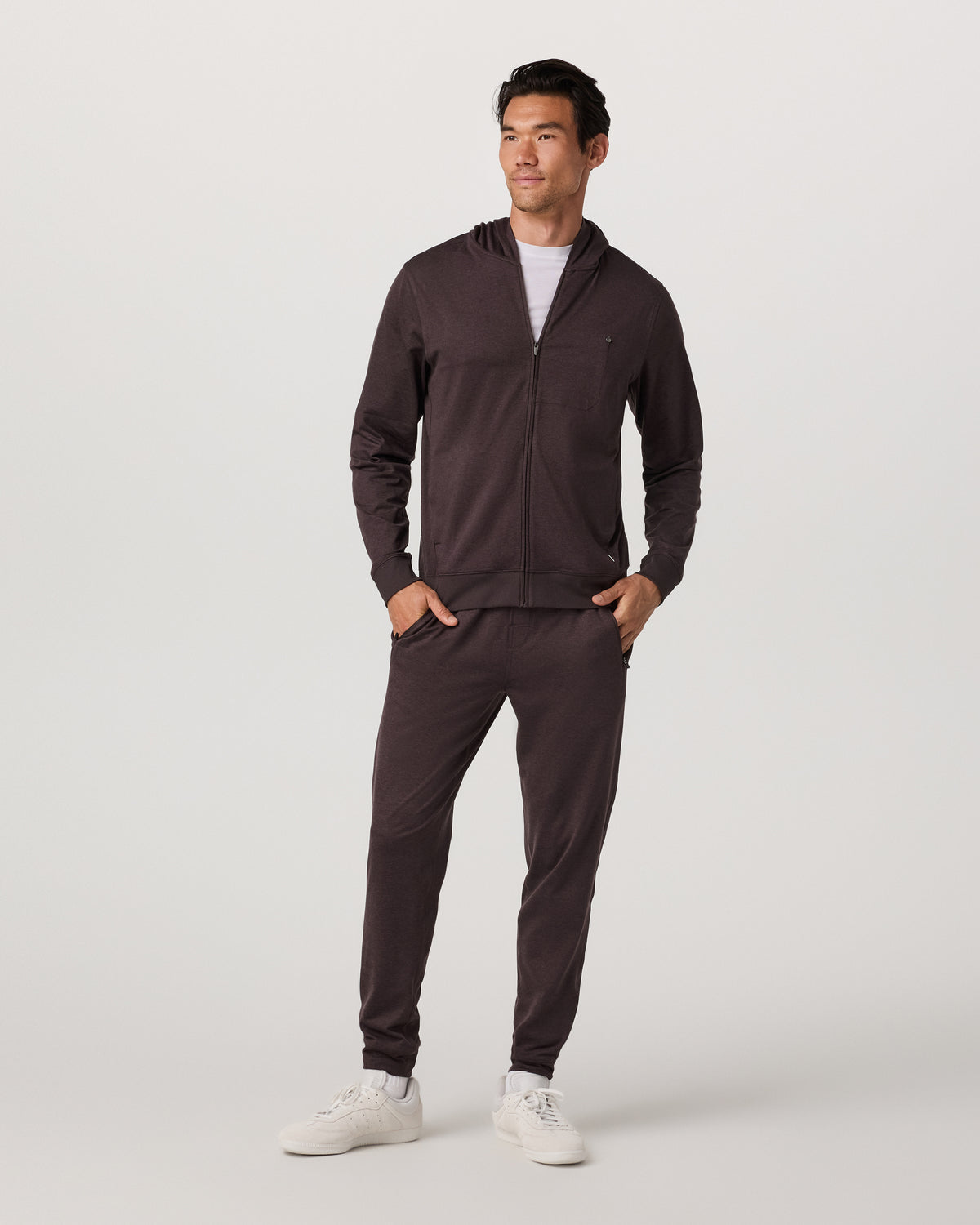 Ponto Full Zip Hoodie Men's Sangria Heather Hoodie | Vuori discount - US 6233