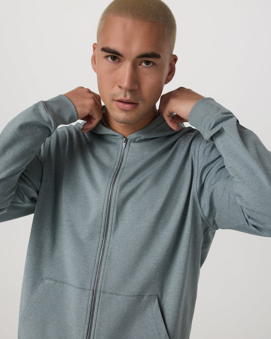 Coronado Full Zip Hoodie 2.0 Misty Blue Heather Jacket | Vuori shop - US 1704