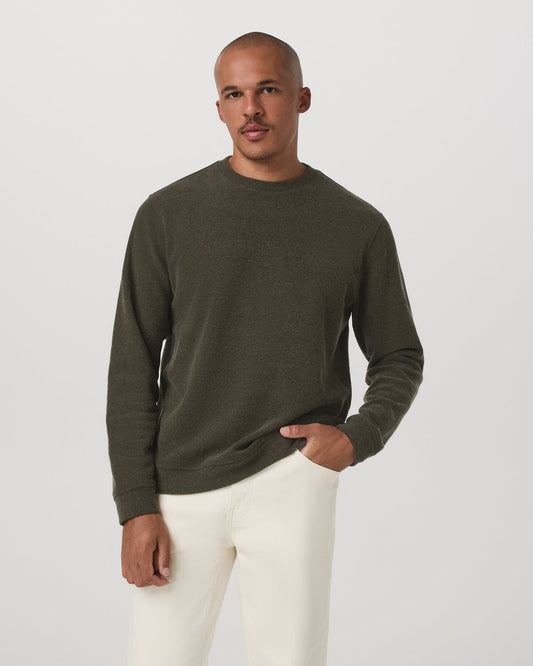 Beach Fleece Crew Men's Dark Oregano Heather Sweatshirt | Vuori for sale - US 6841