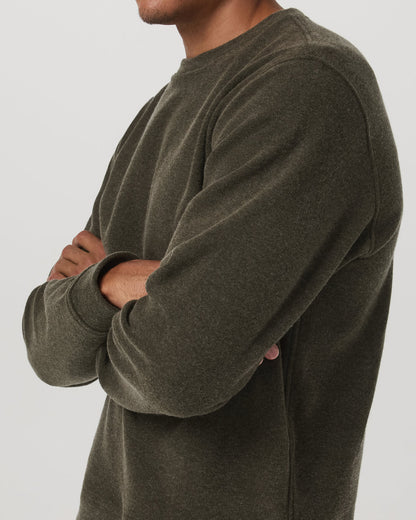 Beach Fleece Crew Men's Dark Oregano Heather Sweatshirt | Vuori for sale - US 6841
