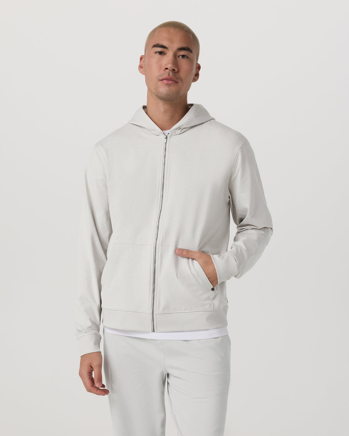 Coronado Full Zip Hoodie 2.0 Men's Salt Heather Jacket | Vuori outlet - US 2510