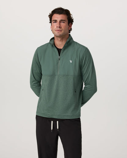 Sunday Element 1/2 Zip Agate Green Heather Pullover | Vuori for sale - US 3937