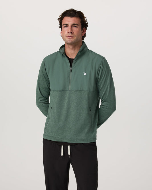 Sunday Element 1/2 Zip Agate Green Heather Pullover | Vuori for sale - US 3937
