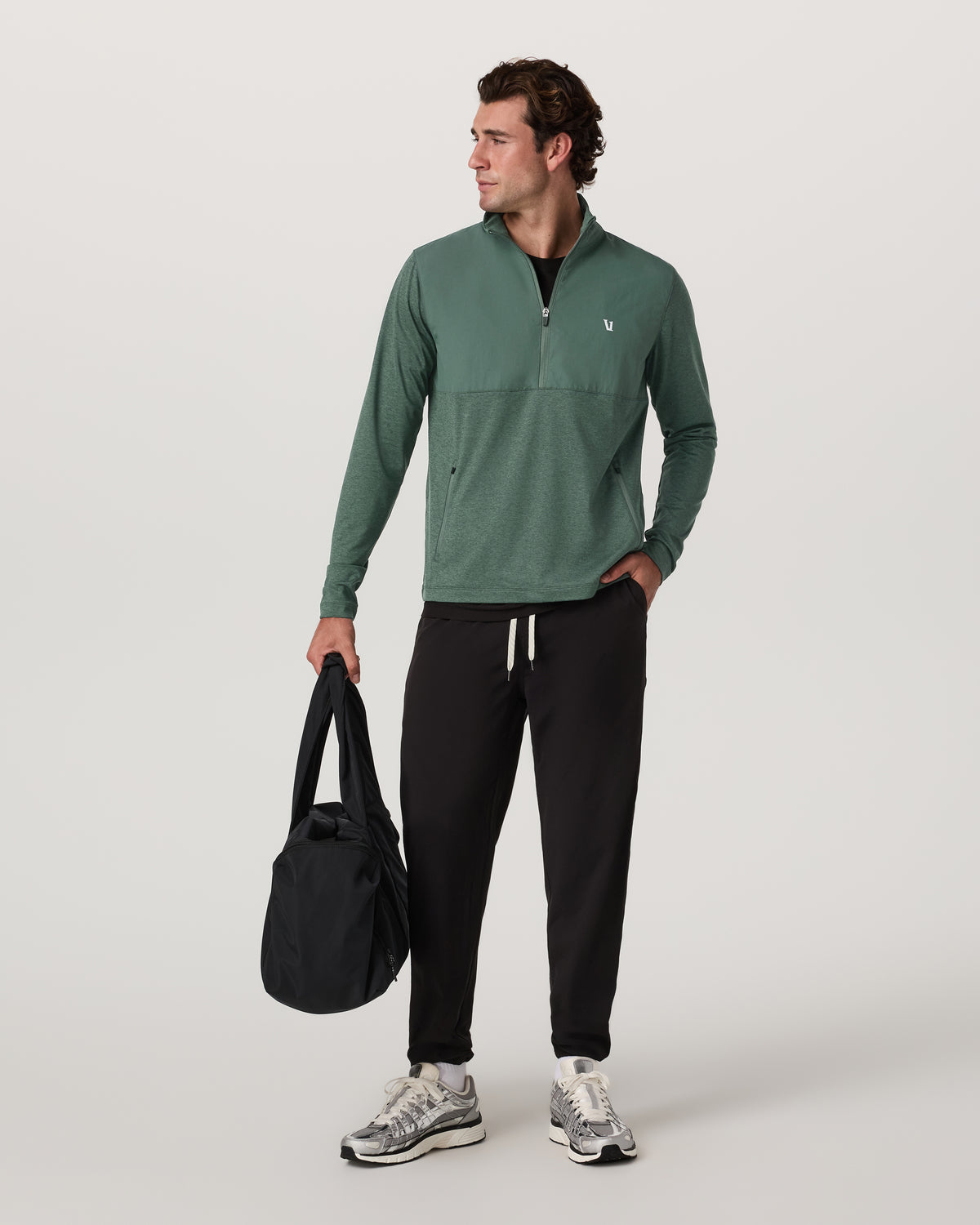 Sunday Element 1/2 Zip Agate Green Heather Pullover | Vuori for sale - US 3937