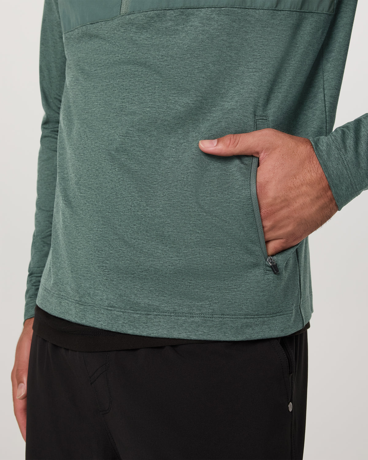 Sunday Element 1/2 Zip Agate Green Heather Pullover | Vuori for sale - US 3937