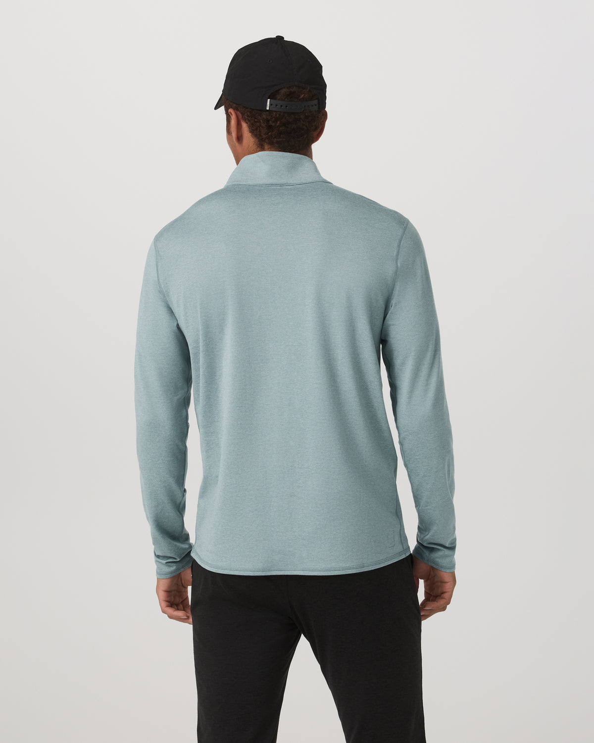 Ponto Half Zip Mock Neck Men's Misty Blue Heather Layer | Vuori discount - US 5957