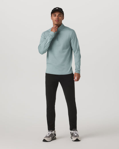 Ponto Half Zip Mock Neck Men's Misty Blue Heather Layer | Vuori discount - US 5957