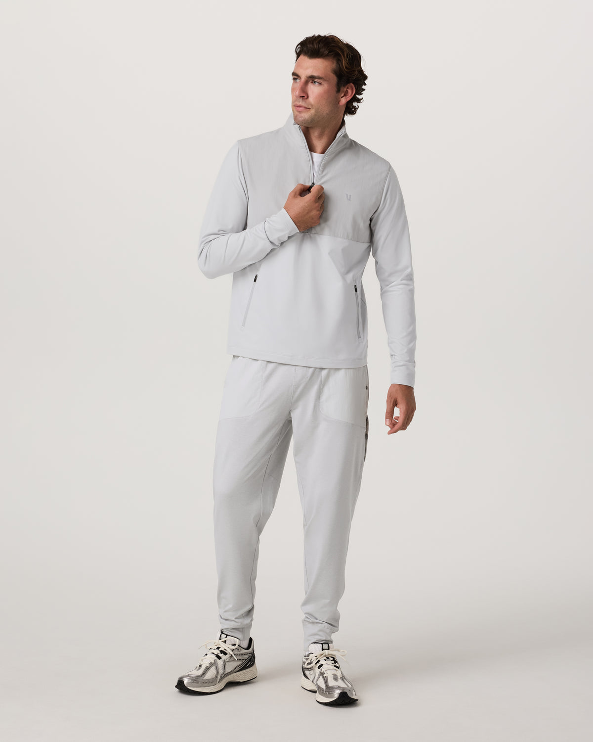 Sunday Element 1/2 Zip Men's Frost Grey Pullover | Vuori shop - US 5001