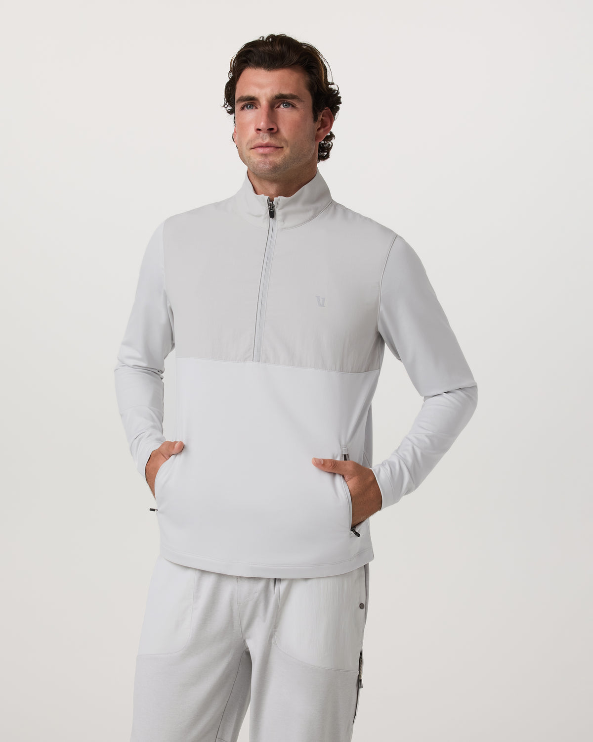 Sunday Element 1/2 Zip Men's Frost Grey Pullover | Vuori shop - US 5001