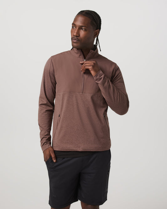 Sunday Element Half Zip Men's Sable Heather Layer | Vuori sale - US 5658