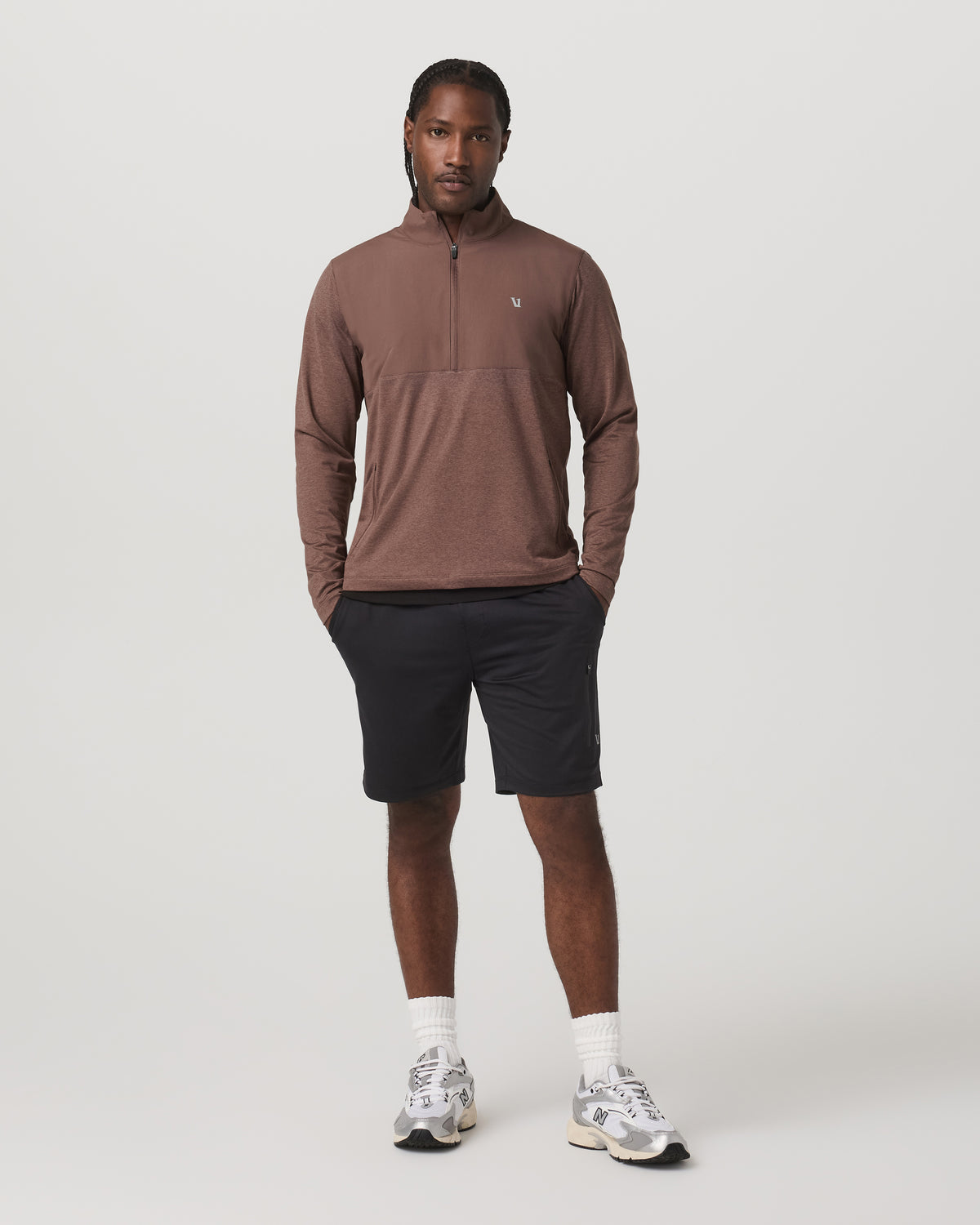 Sunday Element Half Zip Men's Sable Heather Layer | Vuori sale - US 5658
