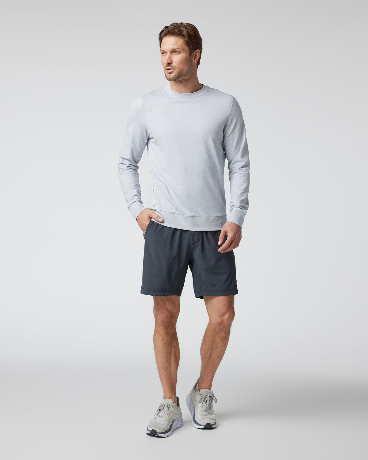 Ponto Performance Crew Men's Platinum White Pullover | Vuori for sale - US 4183