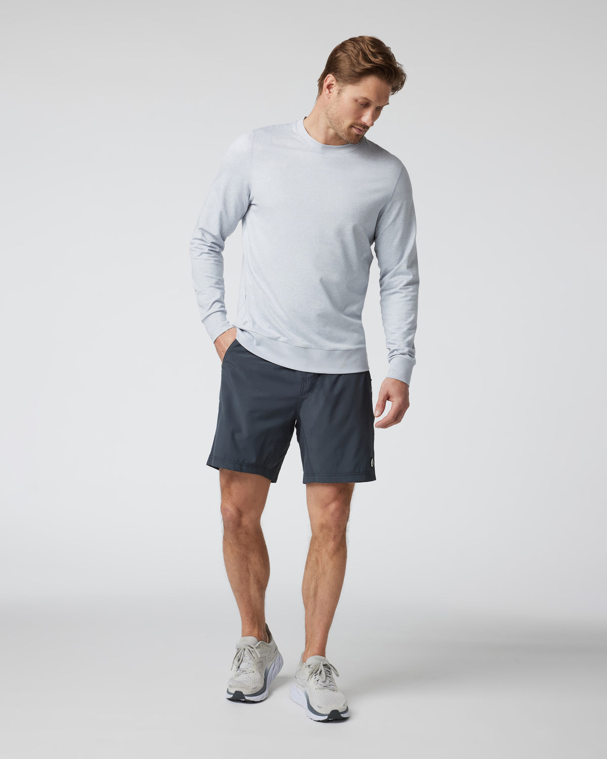 Ponto Performance Crew Men's Platinum White Pullover | Vuori for sale - US 4183