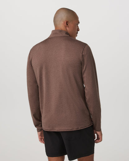 Ponto Half Zip Mock Neck Men's Sable Heather Layer | Vuori online - US 5506