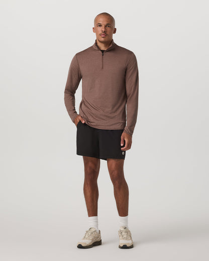 Ponto Half Zip Mock Neck Men's Sable Heather Layer | Vuori online - US 5506