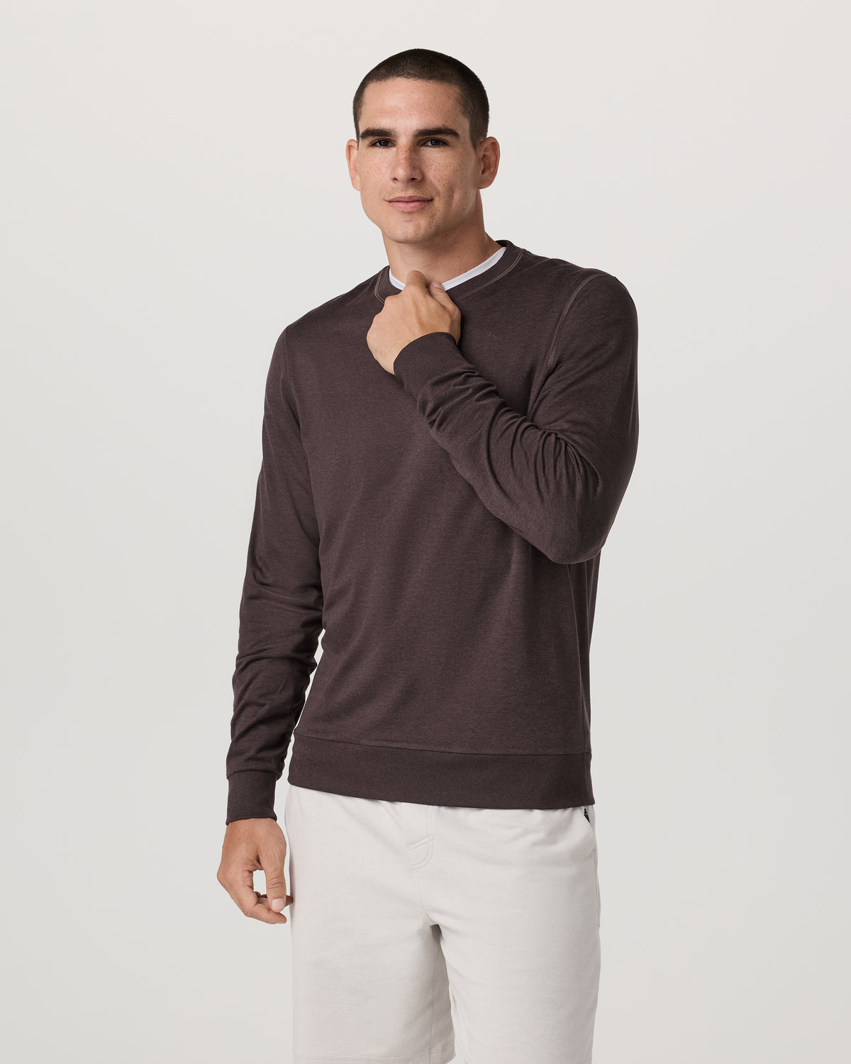 Ponto Performance Crew Men's Sangria Heather Crew Neck | Vuori outlet - US 4569