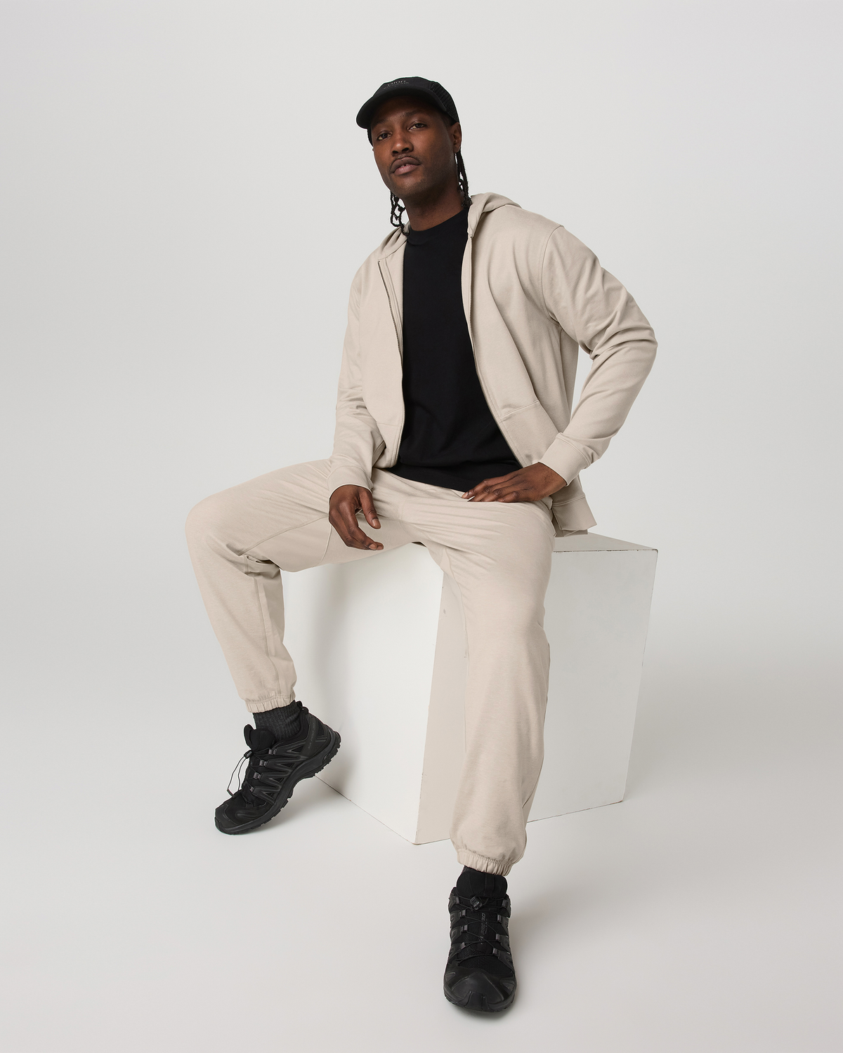 Men's Coronado Full Zip Hoodie 2.0 Limestone Heather | Vuori sale - US 1732