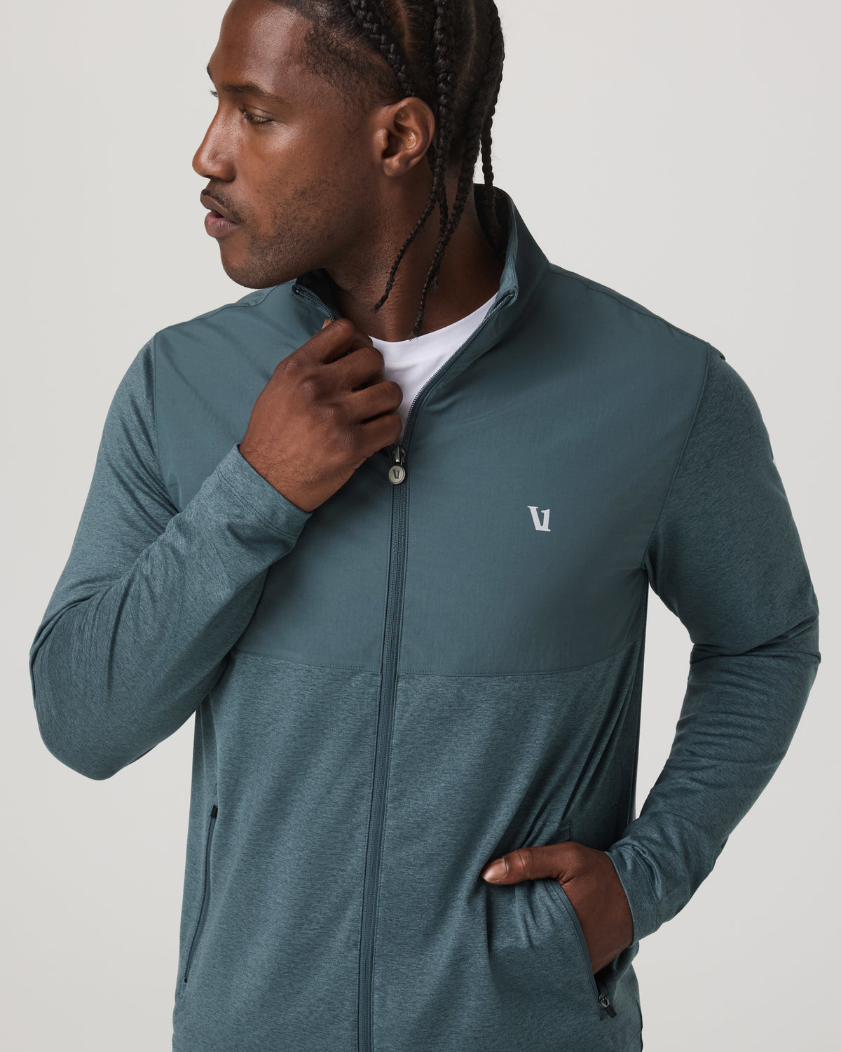 Sunday Element Track Jacket Men's Blue Sea Heather Jacket | Vuori onsale - US 6040