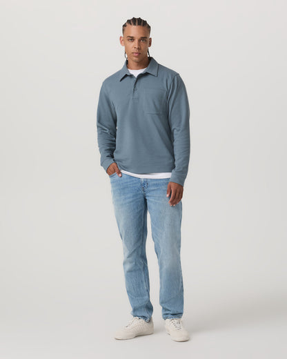 Long Sleeve Waffle Polo Men's Abyss Polo Shirt | Vuori discount - US 8979