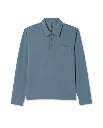 Long Sleeve Waffle Polo Men's Abyss Polo Shirt | Vuori discount - US 8979