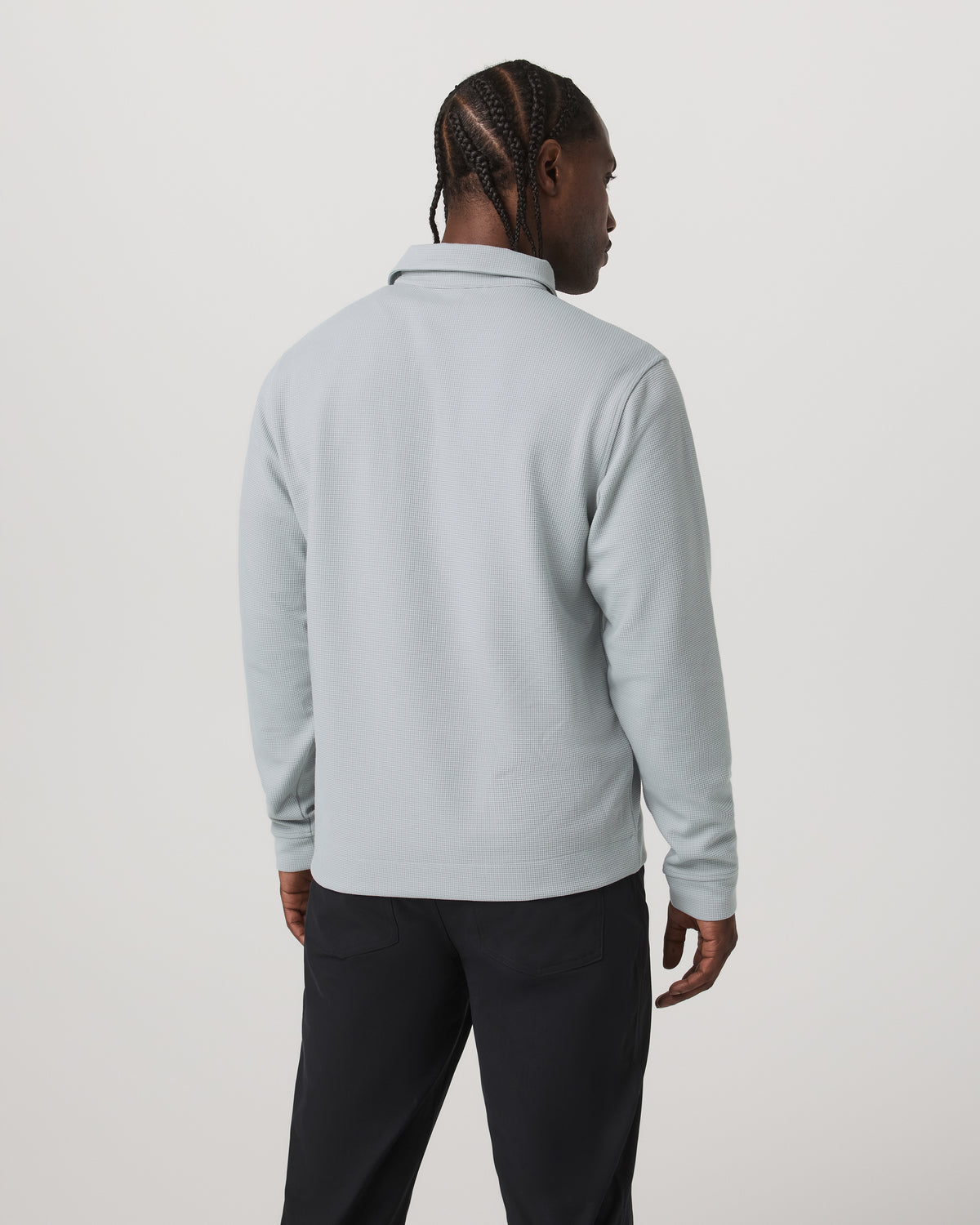Long Sleeve Waffle Polo Men's Sea Fog Polo Shirt | Vuori for sale - US 5917