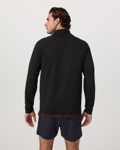 Clearview Seamless Quarter Zip Men's Black Long Sleeve | Vuori outlet - US 5371