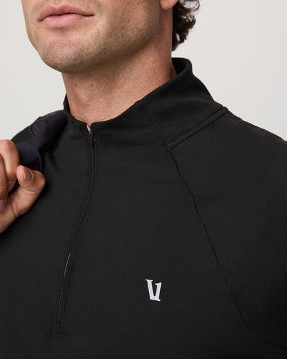 Clearview Seamless Quarter Zip Men's Black Long Sleeve | Vuori outlet - US 5371