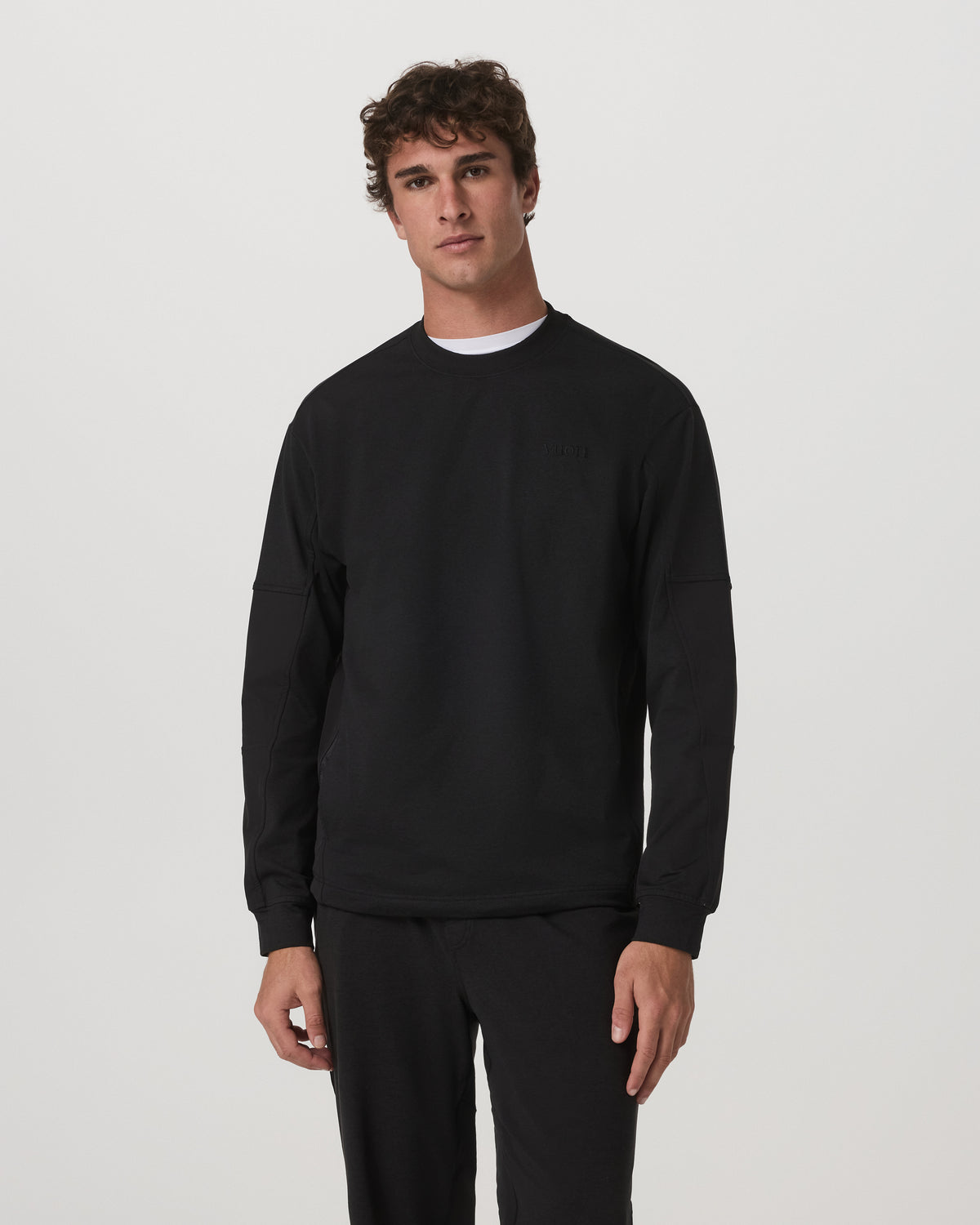 Coronado Mixed Media Crew Men's Black Heather Crewneck | Vuori sale - US 6772